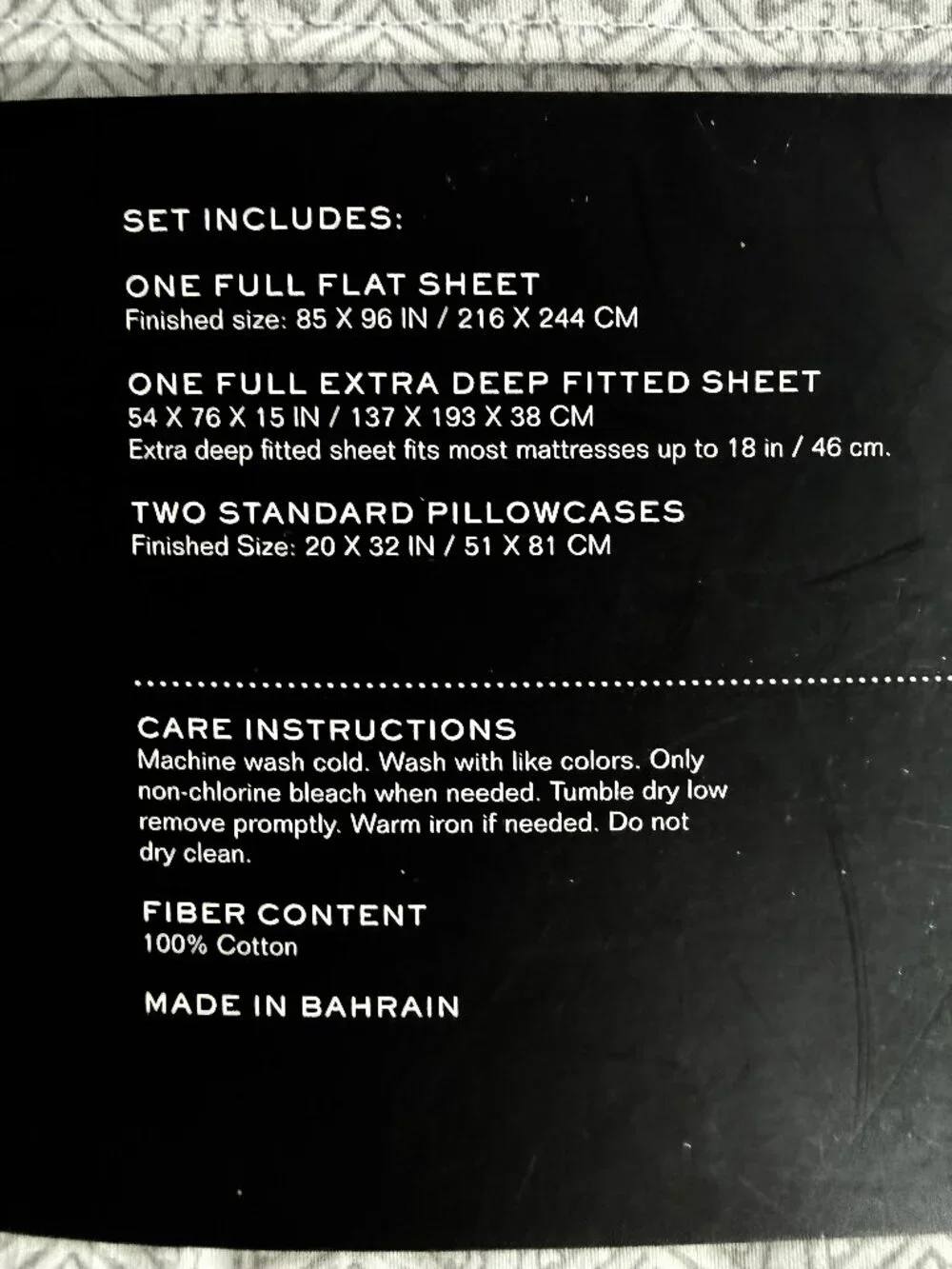 Ralph Lauren FULL Size Light Gray Geometric Pattern Sheet Set cotton percale